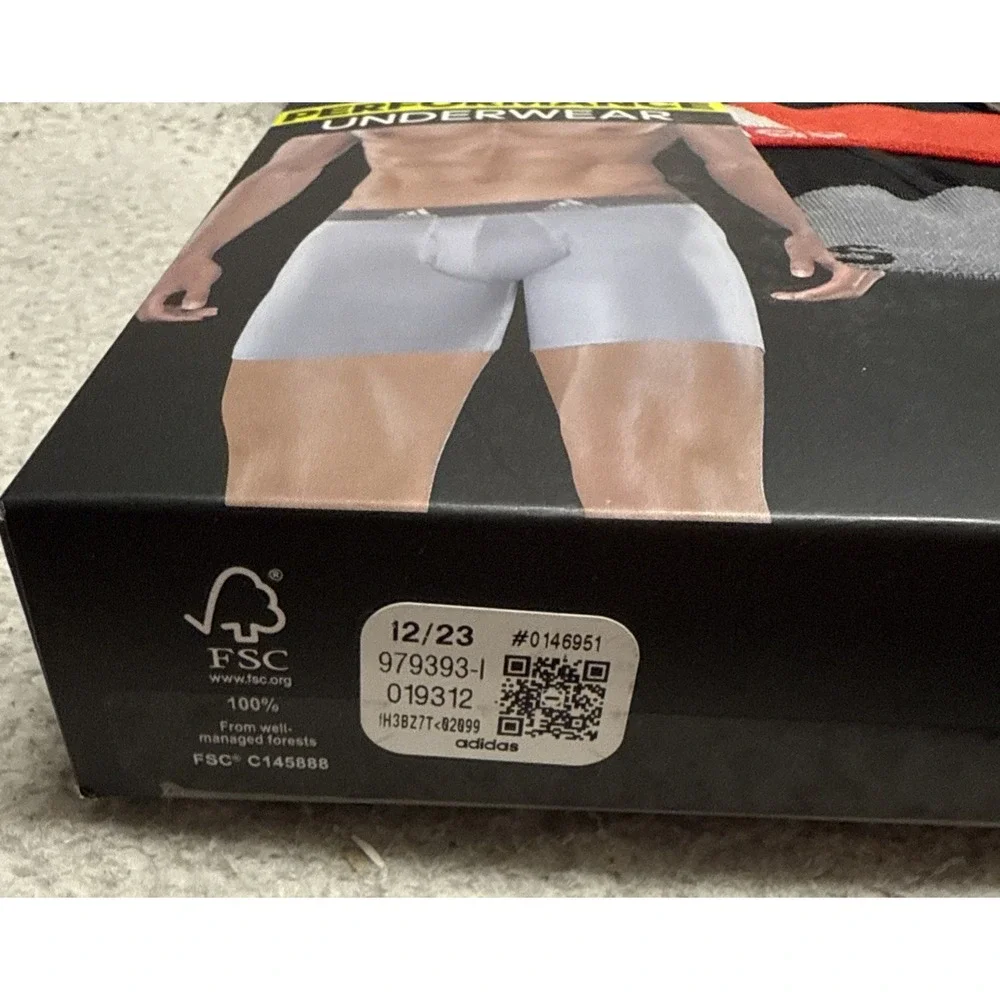 Adidas Men's Boxer Briefs XL (40-42)‎ - 3 Pack - QuickDry Frabric - Underwear